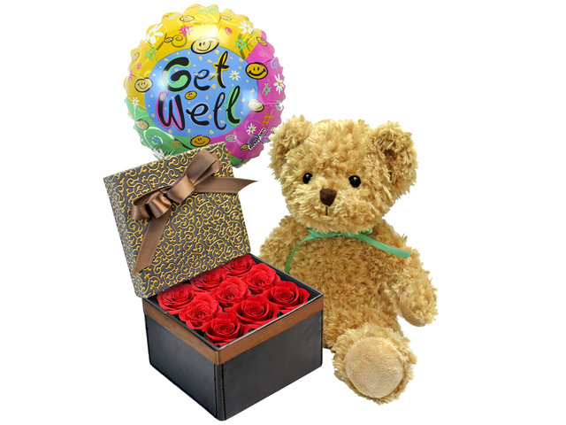 Get Well Soon flower Gift - Get Well Gift Flower Box 6 - L27151a Photo