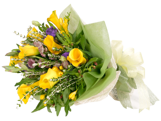 Florist Flower Bouquet - Yellow Calla Bouquet - P0570 Photo