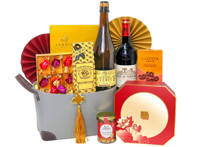 Mid-Autumn Gift Hamper - Mid Autumn Peninsula Moon Cake With Premium Fine Wine Gift Hamper FH130 - MH0720A1 Photo